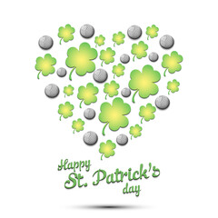 Heart made of clovers and golf balls