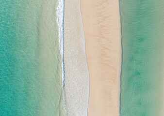 Aerial view of a beach in a holiday destination