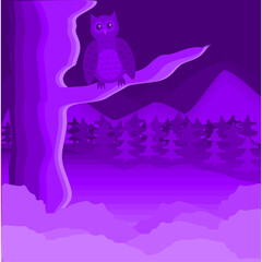 Obraz na płótnie Canvas landscape with owl