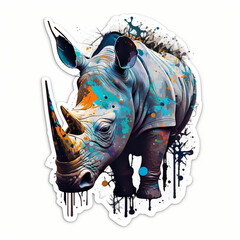 Colored Rhino sticker 