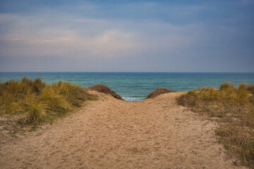 Zugang zum Strand, Düne, Ostsee, Wustrow, Mecklenburg Vorpommern, Deutschland