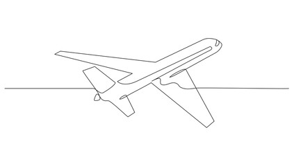 Fototapeta na wymiar Continuous line art or One Line Airliner drawing for vector illustration, business transportation. transportation in the air. graphic design modern continuous line drawing