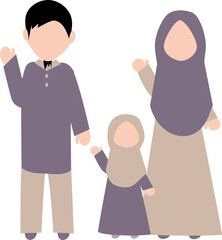 Faceless Muslim Parents and Children