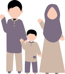 Faceless Muslim Parents and Children
