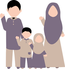 Faceless Muslim Parents and Children