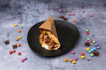 chocolate pancake ready to be eat by children