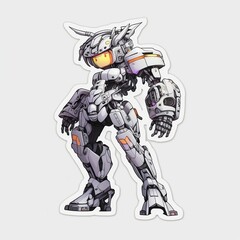 Fototapeta na wymiar Ai robot sticker , anime theme 