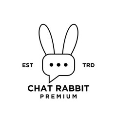 chat rabbit logo icon design illustration line