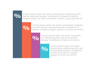 Infographic with charts. Statistics in graphs, marketing research and analysis. Comparison of information and evaluation. Slide for presentation and public speaking. Cartoon flat vector illustration