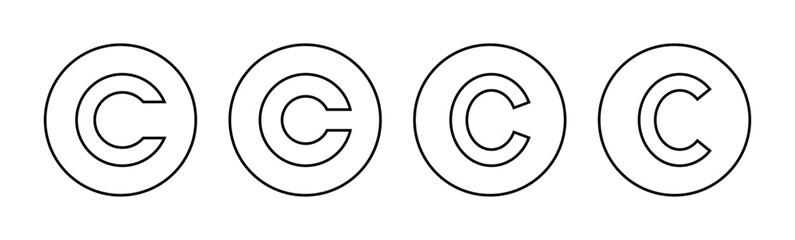 Copyright icon vector for web and mobile app. copyright sign and symbol