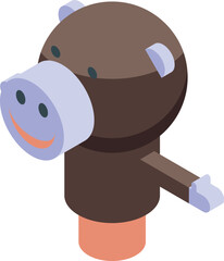 Monkey puppet doll icon isometric vector. Child stage. Animal play