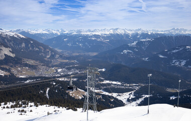 snow covered mountains