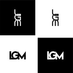 lgm lettering initial monogram logo design set