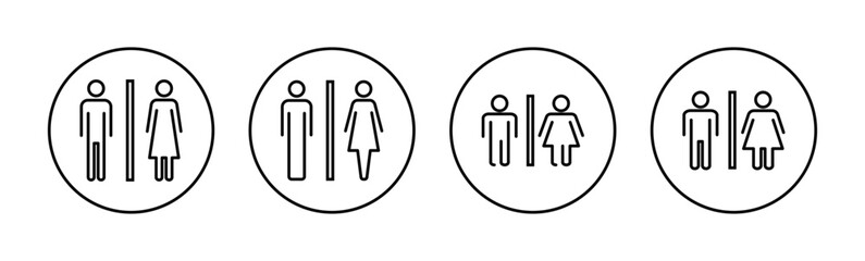 Toilet icon vector for web and mobile app. Girls and boys restrooms sign and symbol. bathroom sign. wc, lavatory
