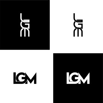 lgm lettering initial monogram logo design set
