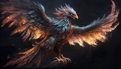 A legendary bird associated with fire, rebirth, and renewal