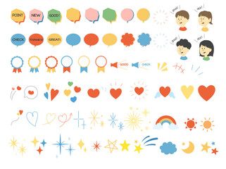 かわいい装飾イラスト＆フレームセット① 