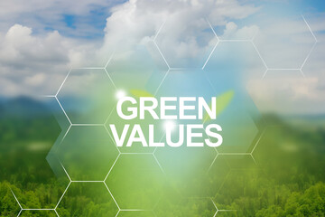 Green value chain, safe environment concept.  Pure life in the mountains — protecting nature for...