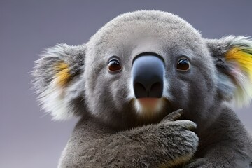 Cute koala looking into the camera. Created with Generative AI.