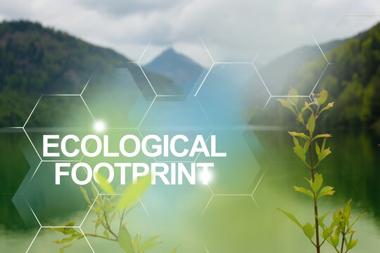 Environmental Impact of industries and ecological footprint concept. Pure water of lake in the mountains &mdash; protecting nature for future generations.