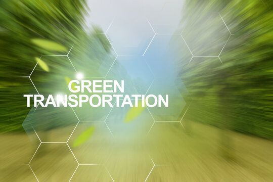 Green transportation and clean power.Motion to clean future — wind of positive changes in park.