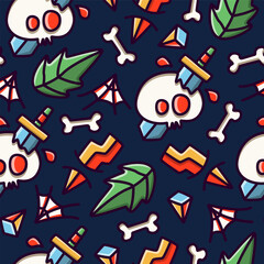 Skull cartoon pattern design vector illustration