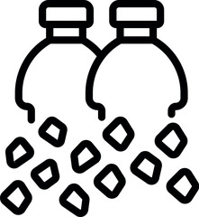 Cycle microplastics pollution icon outline vector. Ground food. Sea island