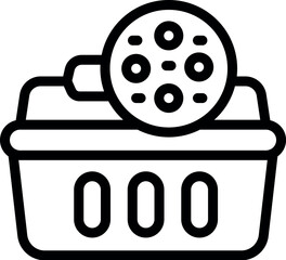 Box microplastics pollution icon outline vector. Fish ocean. Ground food