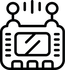Radio control icon outline vector. Remote toy. Car rc