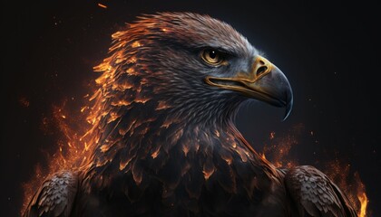 Fototapeta premium fire eagle created with Generative AI technology