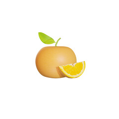 Orange 3D, Orange Icon 3d, Citrus 3D, 3D icon orange