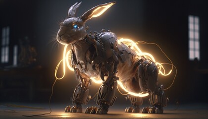 Robotic Rabbit created with Generative AI technology