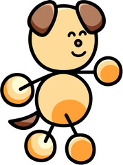 歩くわんまるのイラスト　犬