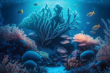 Naklejka na ściany i meble coral reef created using AI Generative Technology
