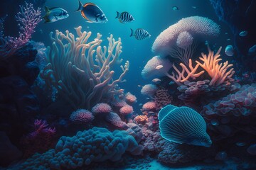 Obraz na płótnie Canvas coral reef created using AI Generative Technology