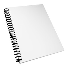 3D render notebook icon isolated on transparent background