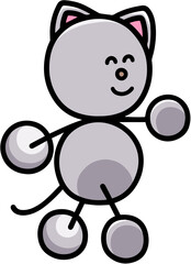 歩くにゃんまるのイラスト　猫
