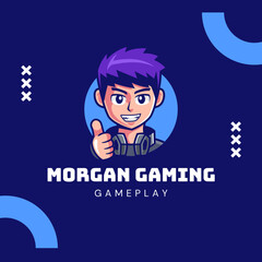 Blue Illustrated Gaming