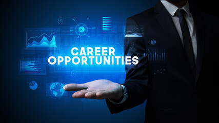 Hand of Businessman holding motivational message