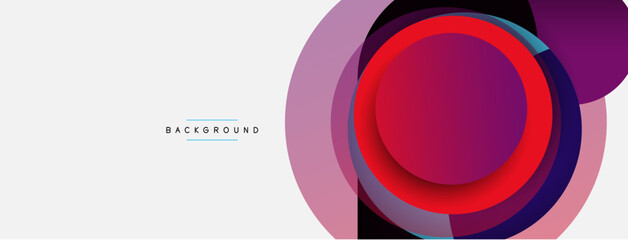 Vector round shapes circles minimal geometric background. Vector illustration for wallpaper banner background or landing page