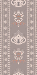 African Ikat paisley embroidery. Ikat texture tribal backgrounds Geometric Traditional ethnic oriental design for the background. Folk, Indian, Scandinavian, Gypsy, saree Borneo Fabric border Ikkat