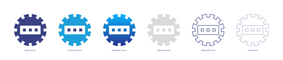 Performance icon set full style. Solid, disable, gradient, duotone, regular, thin. Vector illustration and transparent icon.