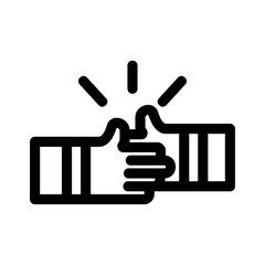 Obraz premium holding hands icon or logo isolated sign symbol vector illustration - high quality black style vector icons 