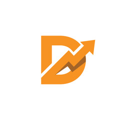 Letter D with arrow logo icon vector template