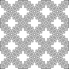  Monochrome ornamental texture with smooth linear shapes, zigzag lines, lace pattern.Abstract geometric black and white pattern for web page, textures, card, poster, fabric, textile.