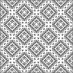  Monochrome ornamental texture with smooth linear shapes, zigzag lines, lace pattern.Abstract geometric black and white pattern for web page, textures, card, poster, fabric, textile.