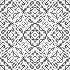  Monochrome ornamental texture with smooth linear shapes, zigzag lines, lace pattern.Abstract geometric black and white pattern for web page, textures, card, poster, fabric, textile.