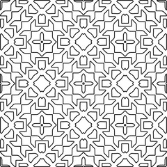  Monochrome ornamental texture with smooth linear shapes, zigzag lines, lace pattern.Abstract geometric black and white pattern for web page, textures, card, poster, fabric, textile.