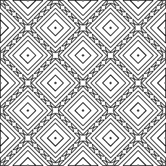  Monochrome ornamental texture with smooth linear shapes, zigzag lines, lace pattern.Abstract geometric black and white pattern for web page, textures, card, poster, fabric, textile.