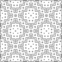  Monochrome ornamental texture with smooth linear shapes, zigzag lines, lace pattern.Abstract geometric black and white pattern for web page, textures, card, poster, fabric, textile.